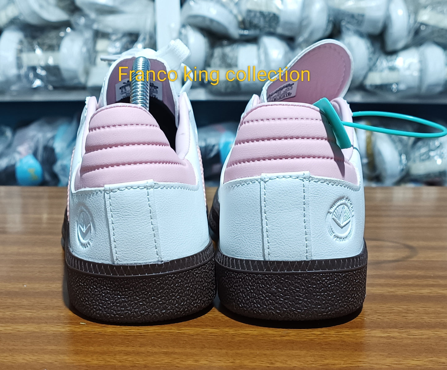 Samba single sole - white/pink stripes