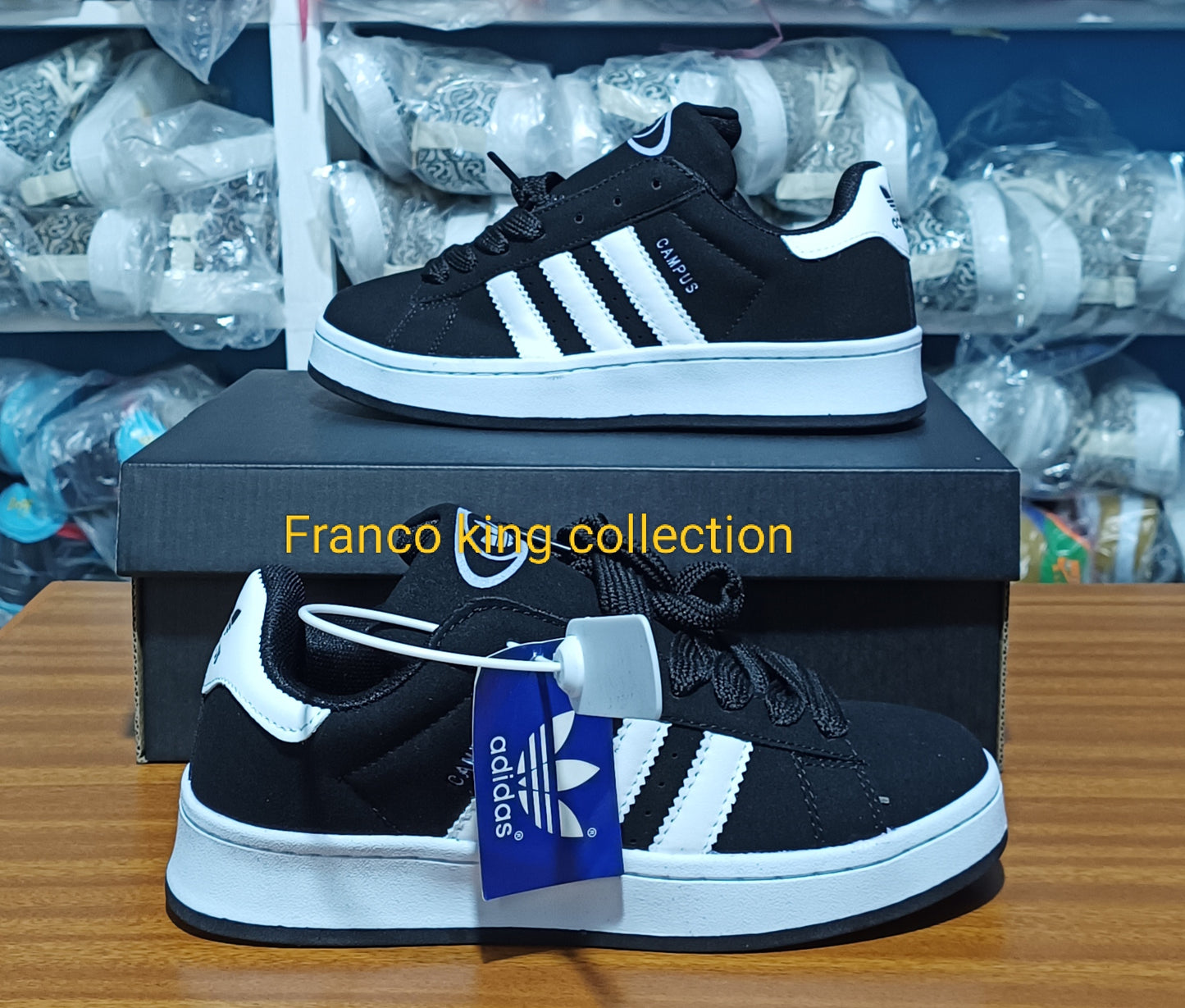 Adidas Campus - Black/White stripes