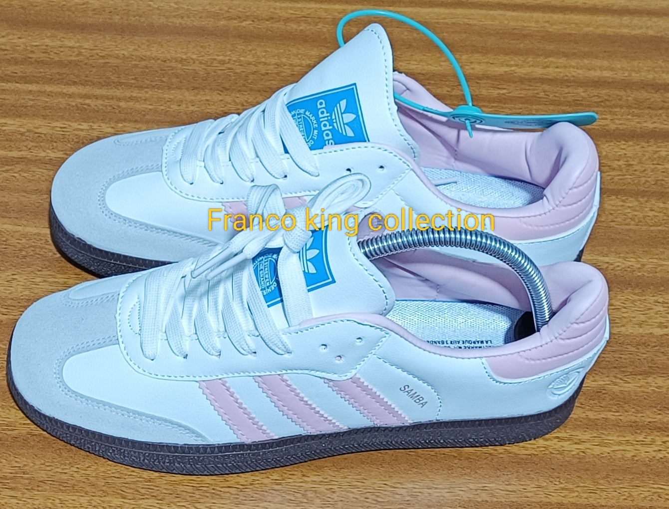 Samba single sole - white/pink stripes