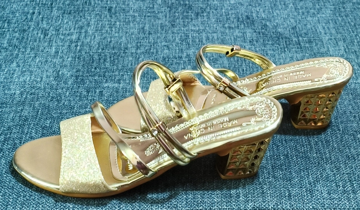 9. Ladies heels - Gold colour