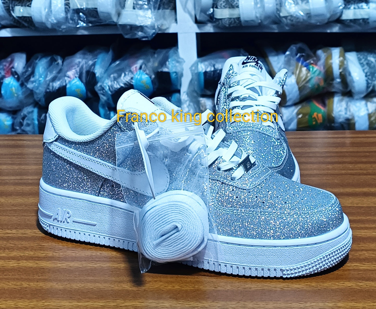 1. Airforce 1 customized silver glitter