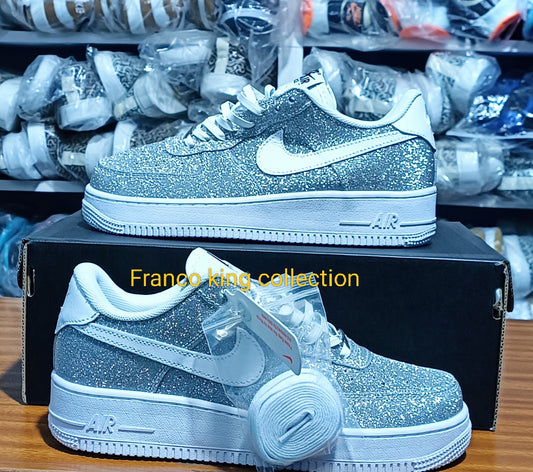1. Airforce 1 customized silver glitter